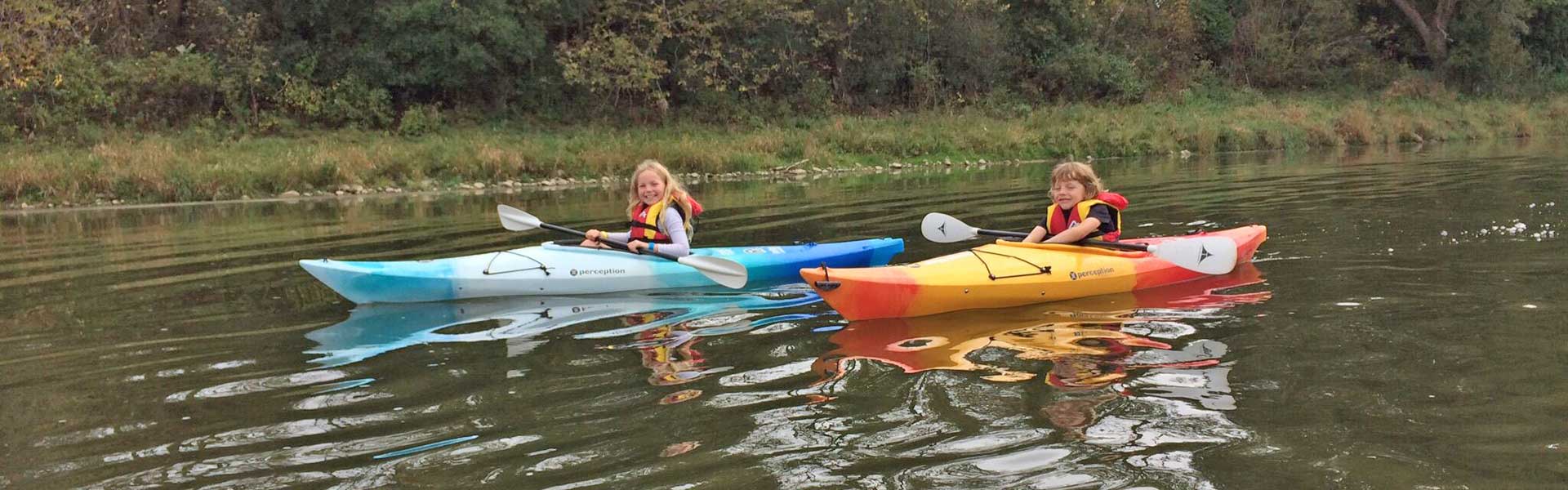 Kids Kayaking on the Grand River